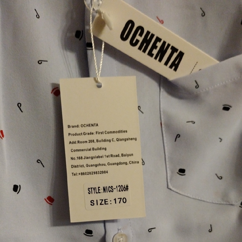 Boys Short Sleeve Button-Up Shirt with Pattern Size 170cm ( 11-12 Year Olds) - Picture 2 of 4
